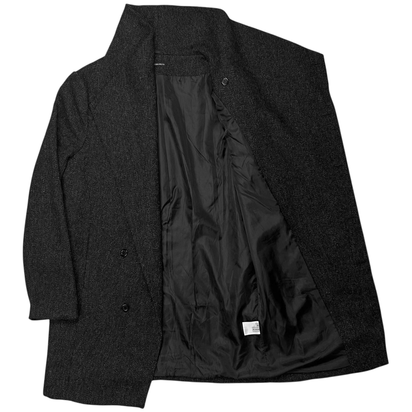 Ann Demeulemeester Asymmetric Drape Collar Wool Overcoat - AW14