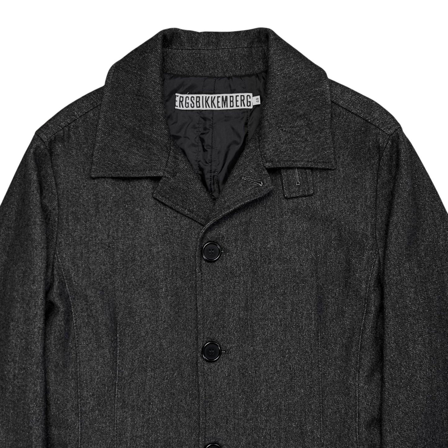 Dirk Bikkembergs Zipped Leather Patch Wool Coat