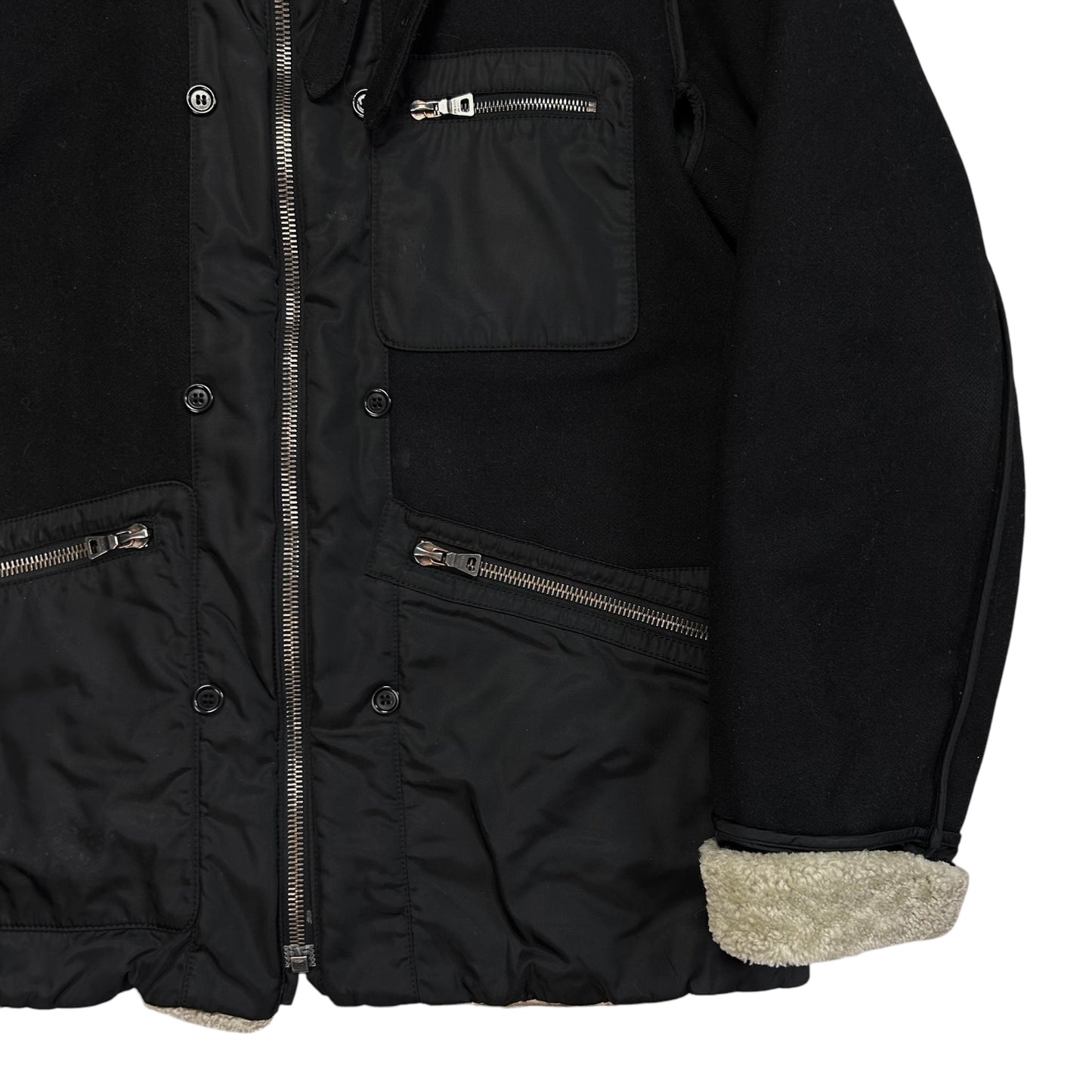 Prada Sheep Fur Flight Zip Jacket