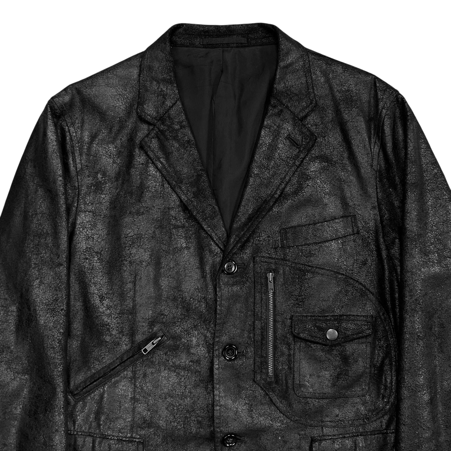 Comme des Garçons Homme Blister Coated Utility Zip Blazer - AW05