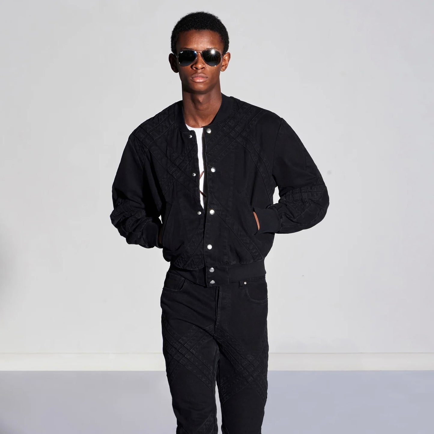 Stefan Cooke Quilted Denim Bomber Jacket - AW21