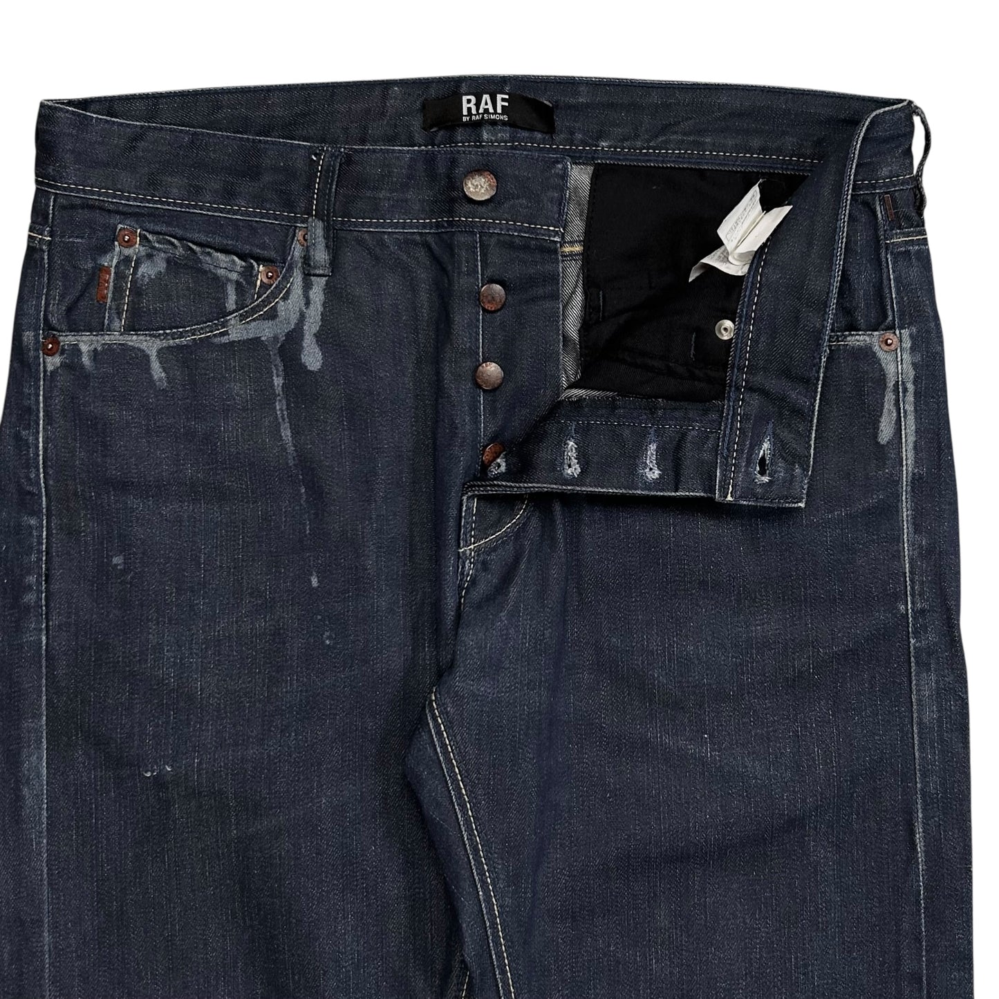RAF by Raf Simons Drip Paint Coated Jeans
