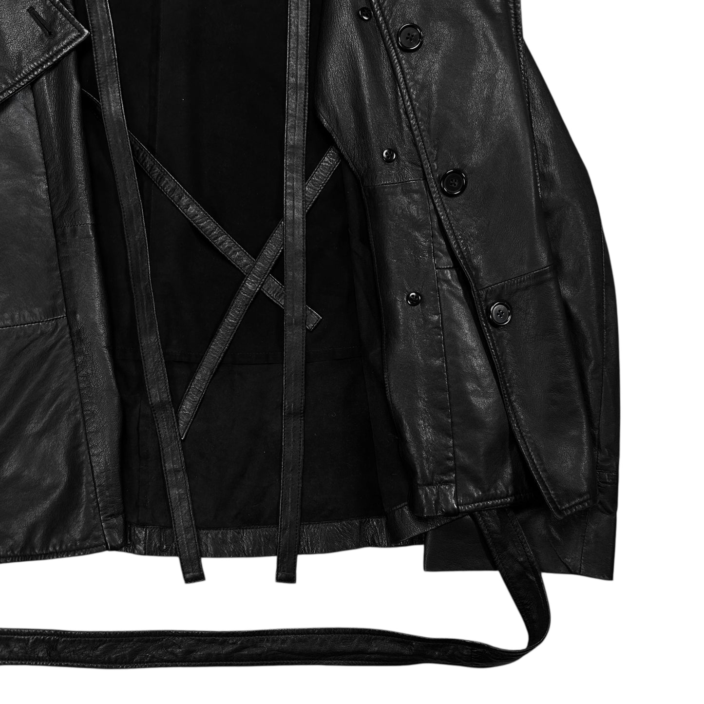 Ann Demeulemeester Bondage Multi Breasted Leather Jacket - AW10