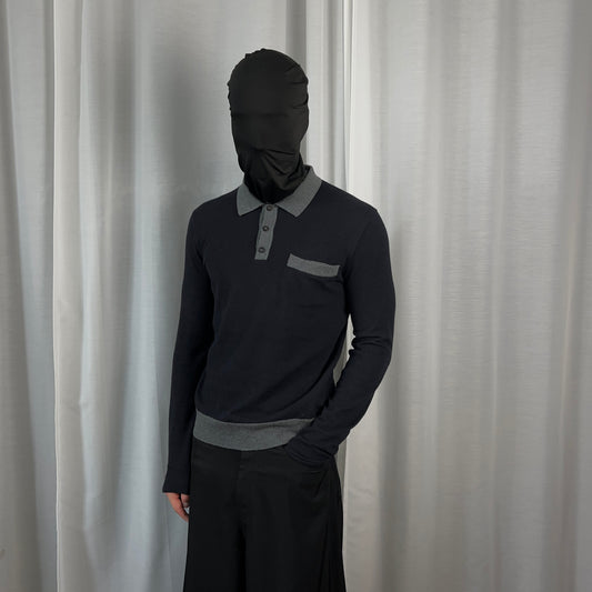 Jil Sander Contrasted Wool Polo Sweater - AW08