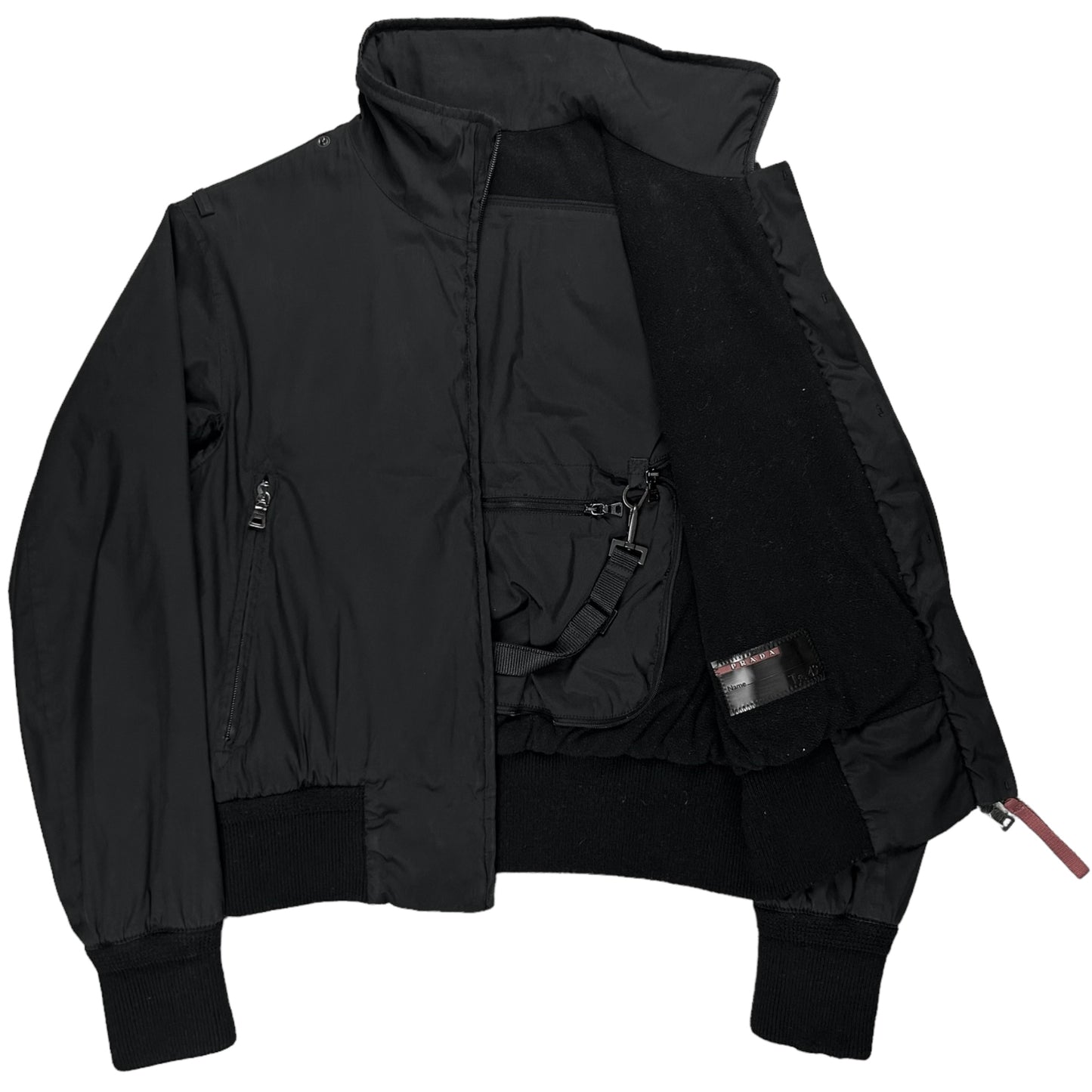 Prada Chest Layered Utility Flight Jacket