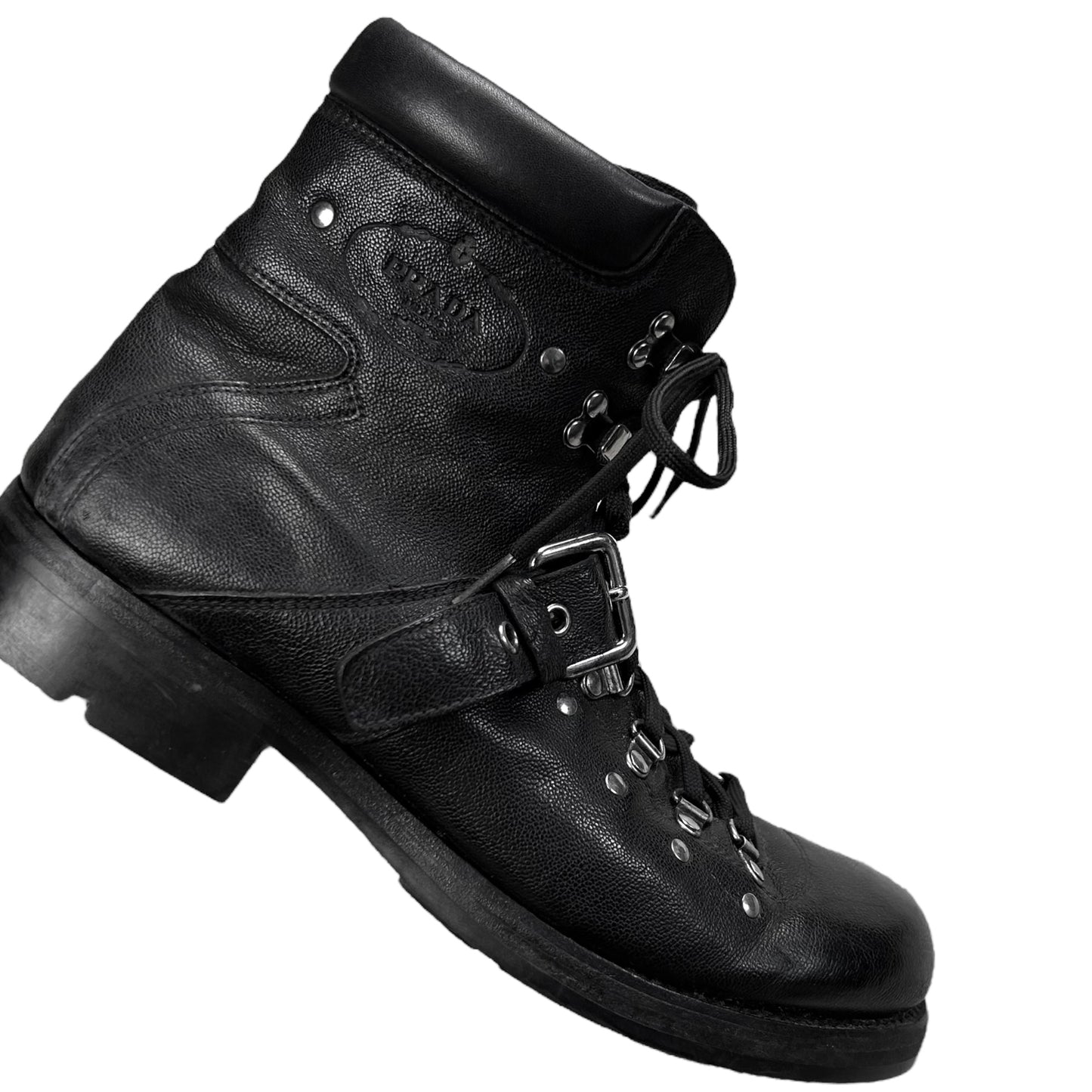 Prada Belted Buckle Stud Boots