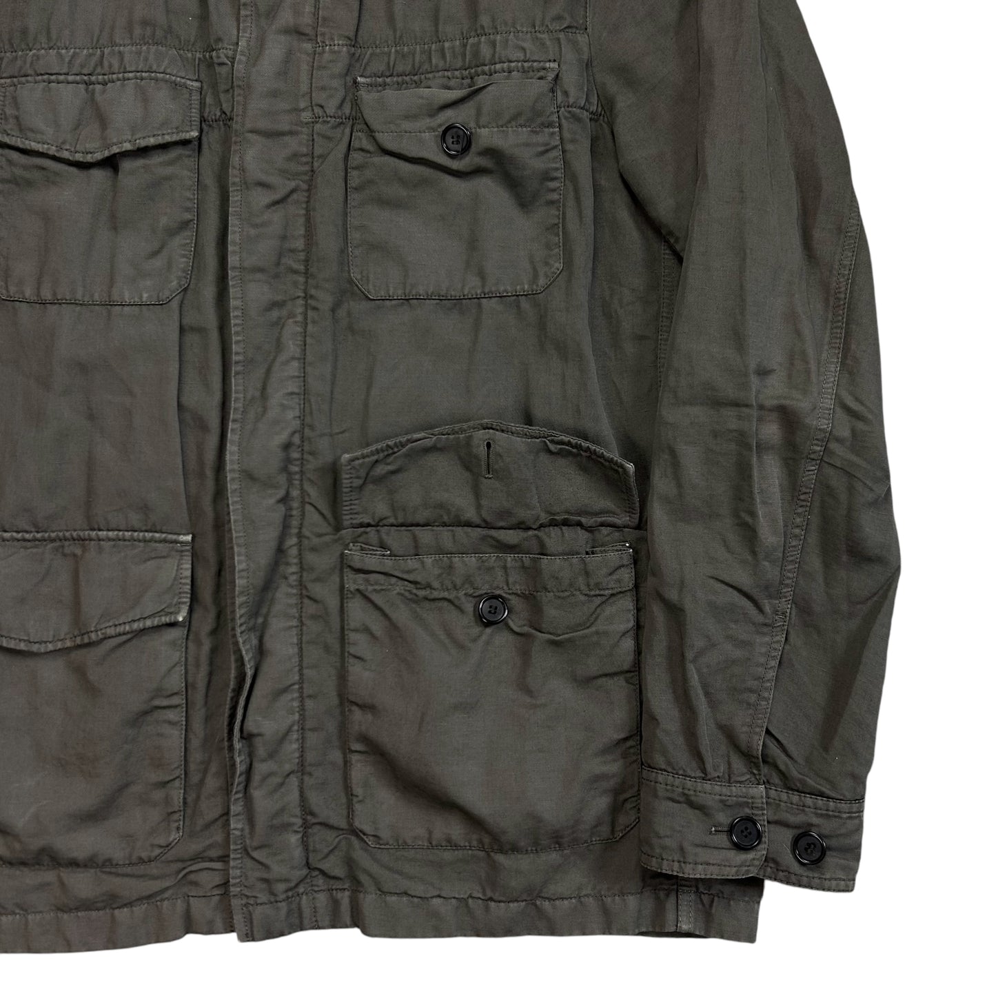 Prada Leather Panelled Field Jacket
