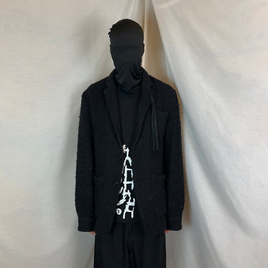 Ann Demeulemeester Lapel Strap Boiled Alpaca Wool Blazer - AW11