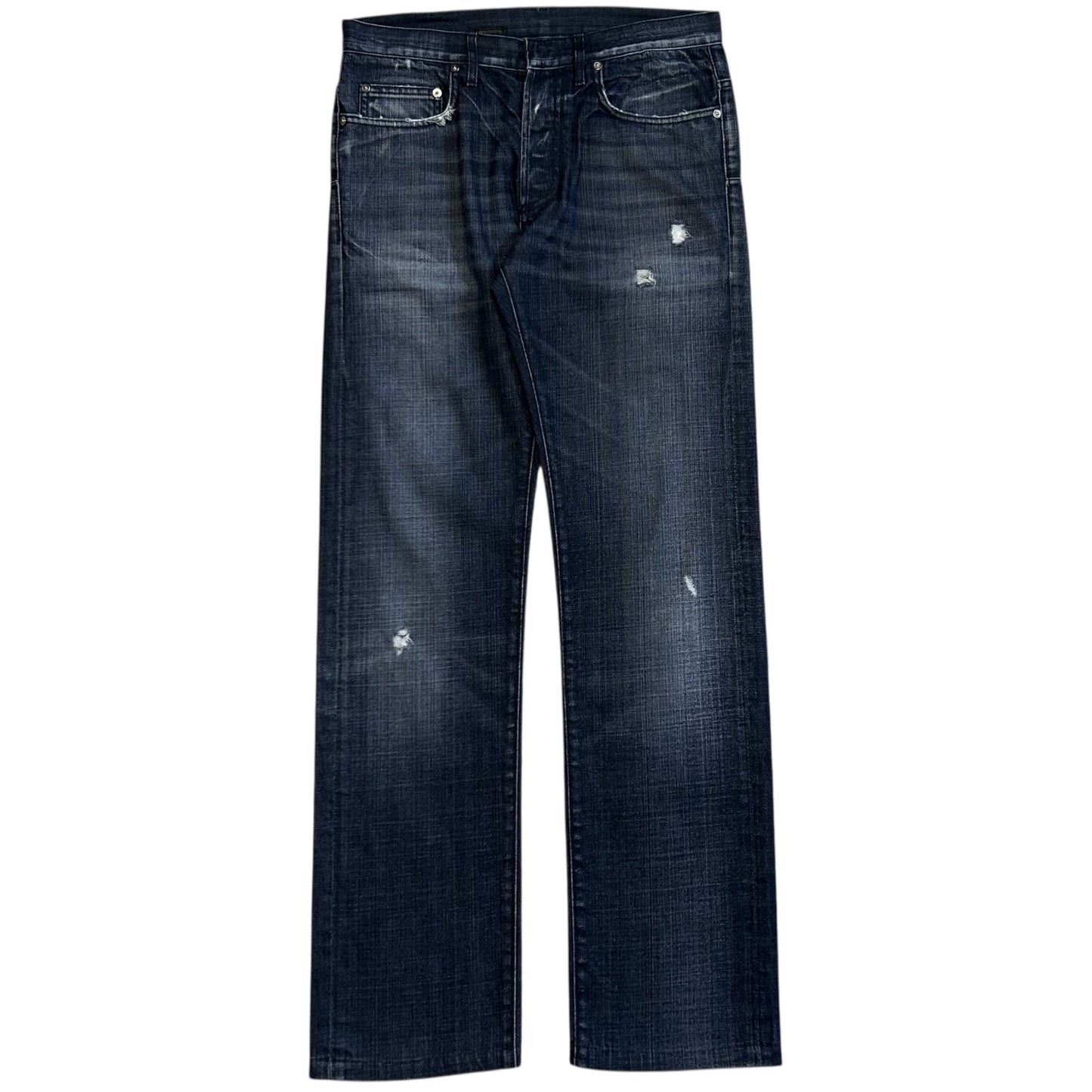 Dior Homme Distressed Indigo Slim Jeans - AW05