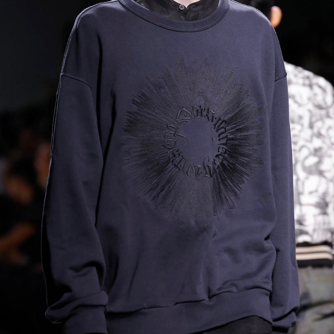 Dries Van Noten Tonal Embroidered Hoxton Sweater - SS17