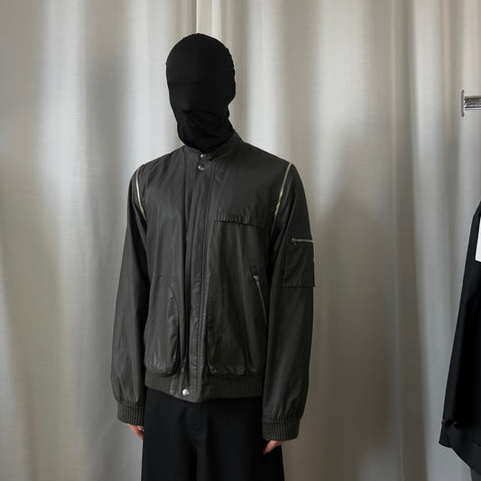 Raf Simons Riot Waxed Detachable Zip Bomber Jacket - AW01