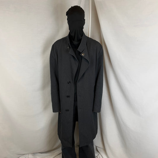 Dirk Bikkembergs Metal Leather Pocket Wool Coat