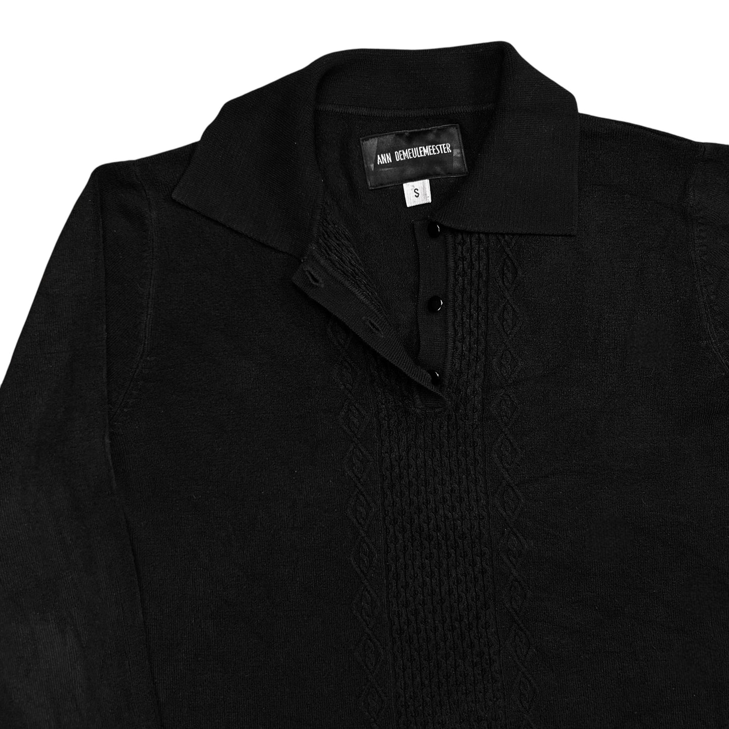Ann Demeulemeester Cable Knit Polo Sweater