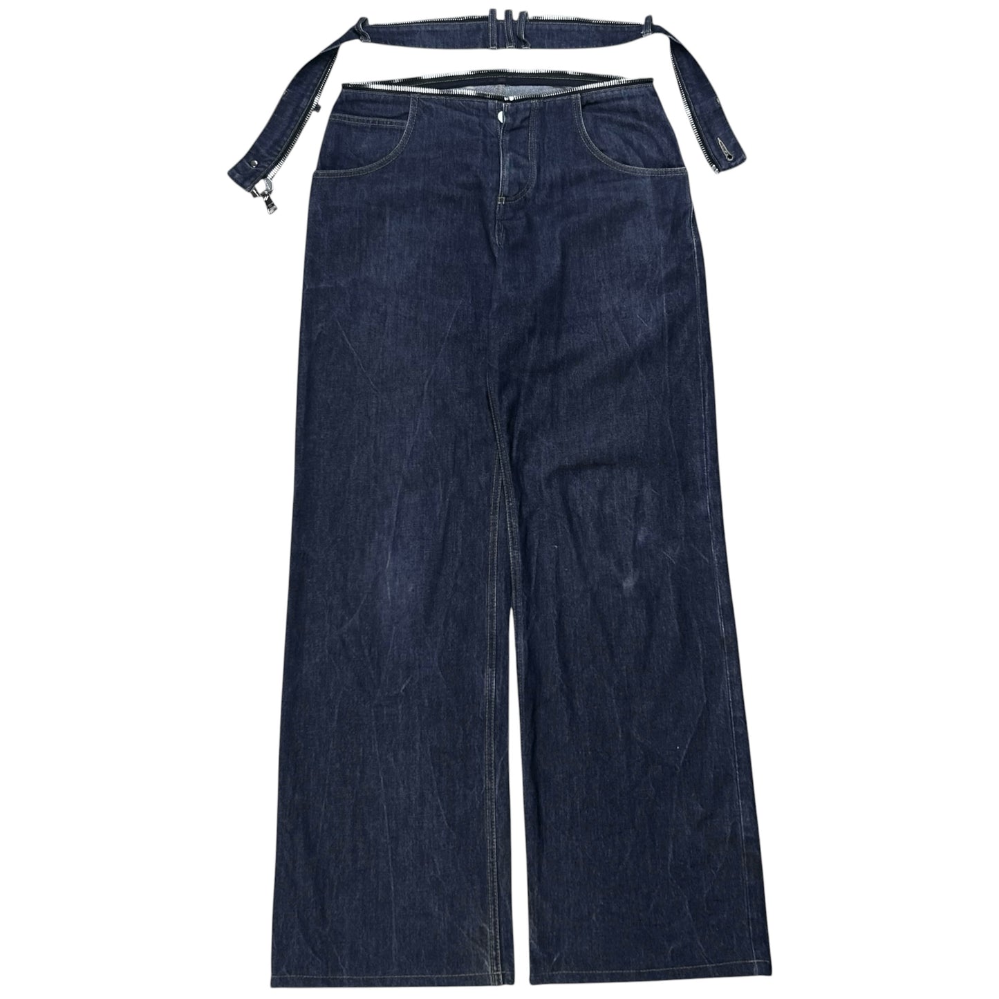 Balmain by Olivier Rousteing Wide Dual Waist Zip Jeans - AW18