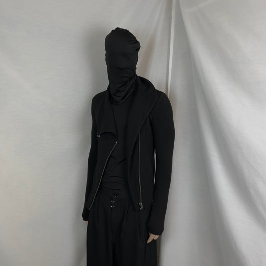 Helmut Lang Asymmetric Drape Collar Rayon Jacket - SS14