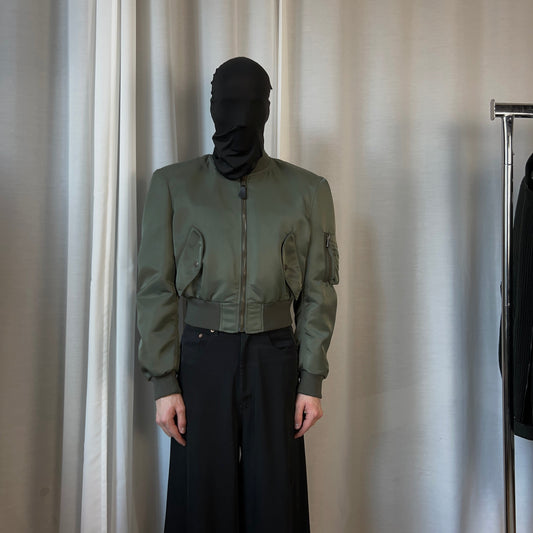 Balenciaga Padded Shoulders Runway Bomber Jacket - SS17