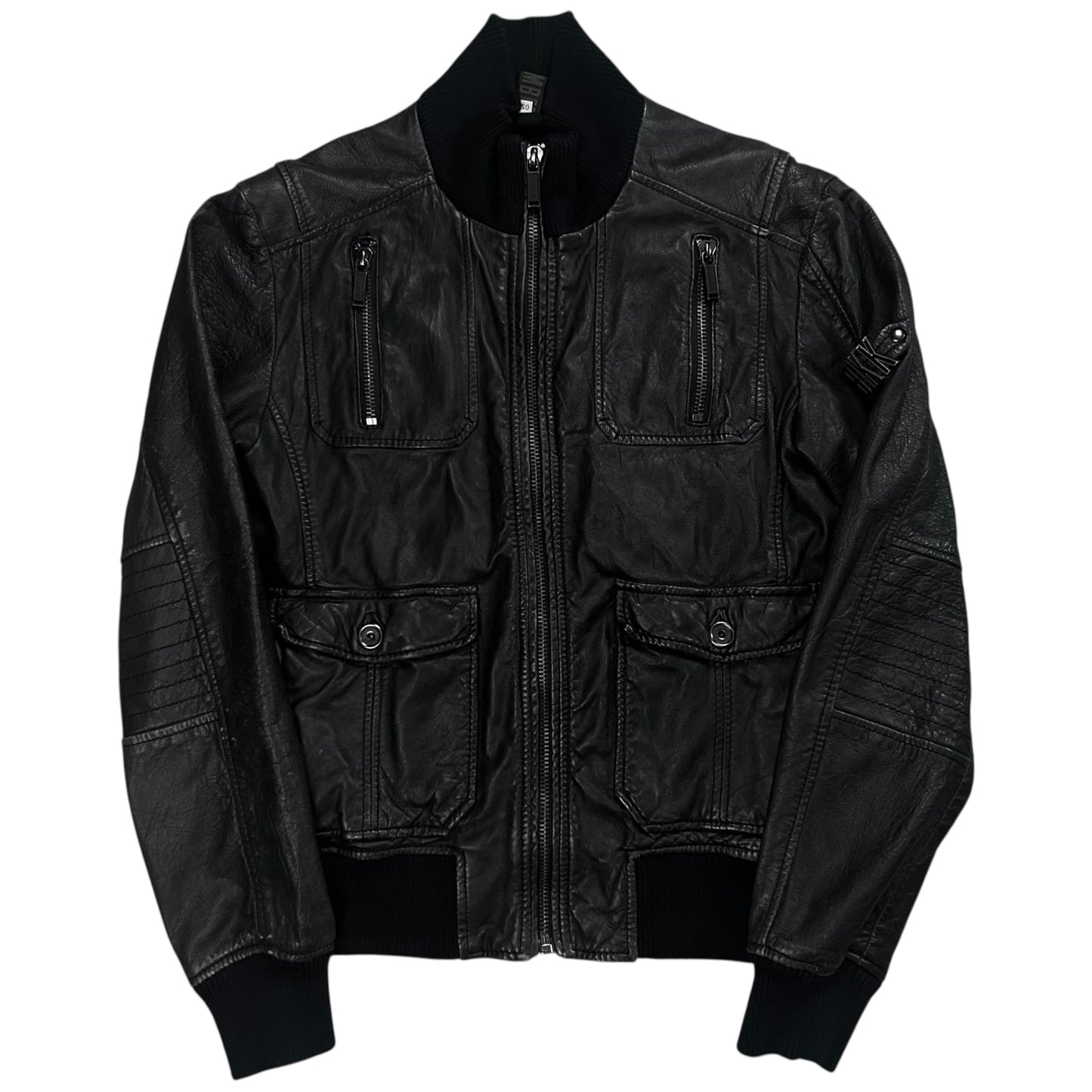 Dirk Bikkembergs Cargo Flight Leather Jacket