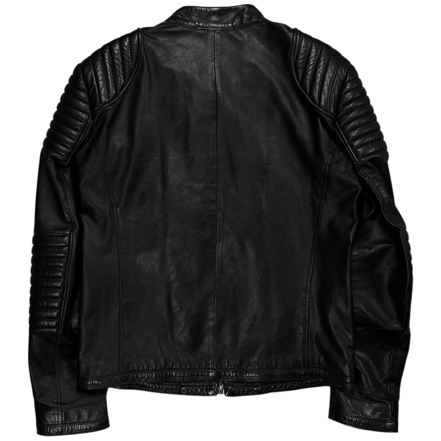 Dirk Bikkembergs Quilted Zip Leather Moto Jacket