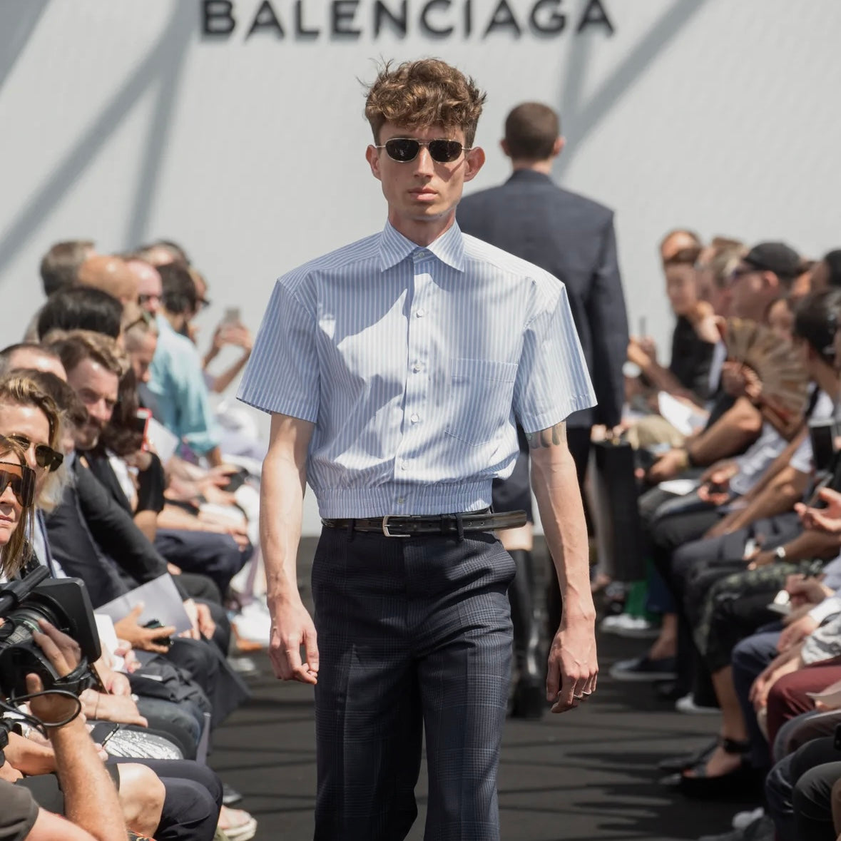 Balenciaga Cropped Flying Shoulder Shirt - SS17