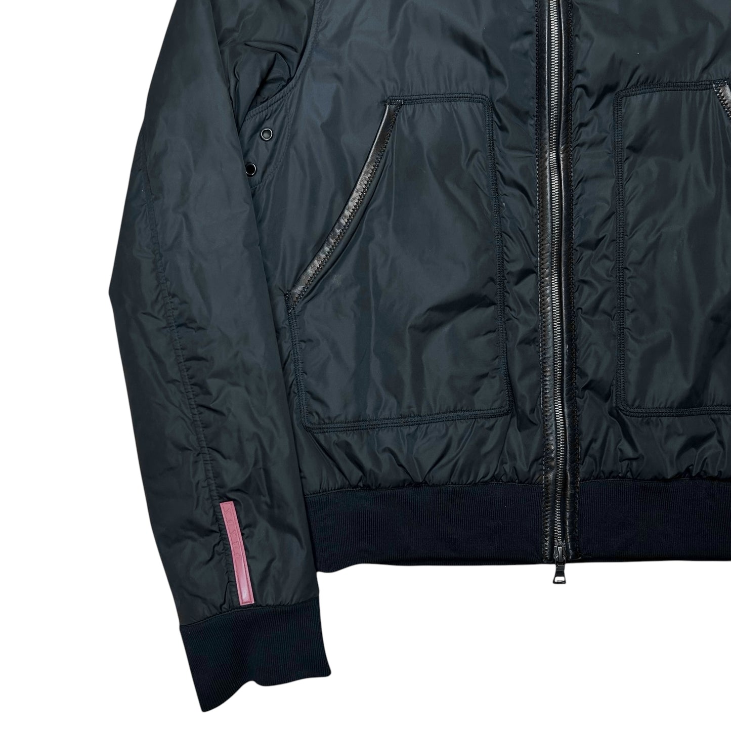 Prada Leather Trimmed Bomber Jacket - SS10