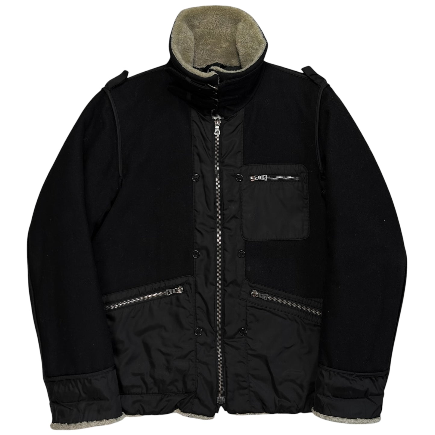 Prada Sheep Fur Flight Zip Jacket