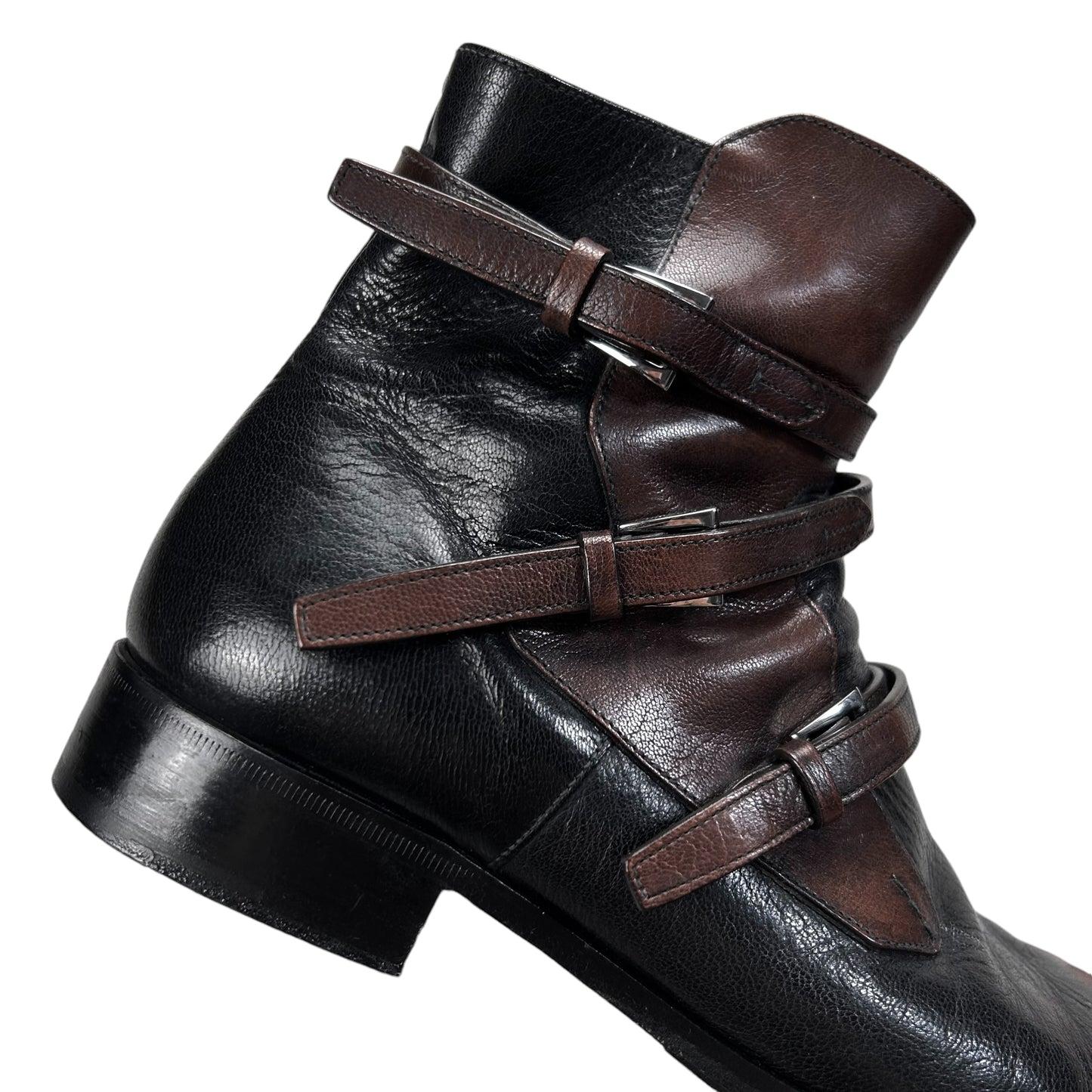 Prada Belted Two Tone Square Boots - AW14