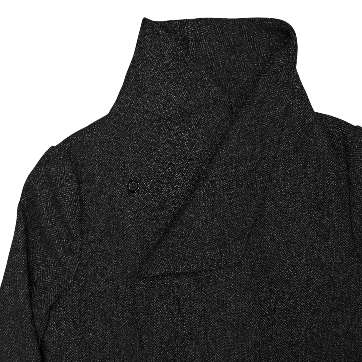 Ann Demeulemeester Asymmetric Drape Collar Wool Overcoat - AW14
