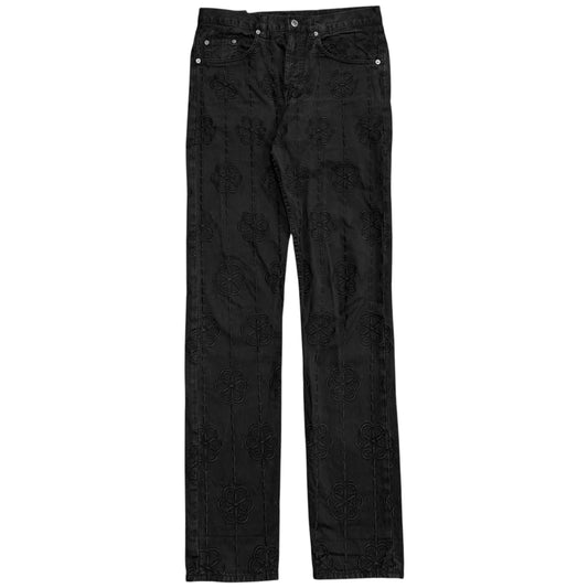 Dries Van Noten Floral Embroidered Rivet Jeans - AW18