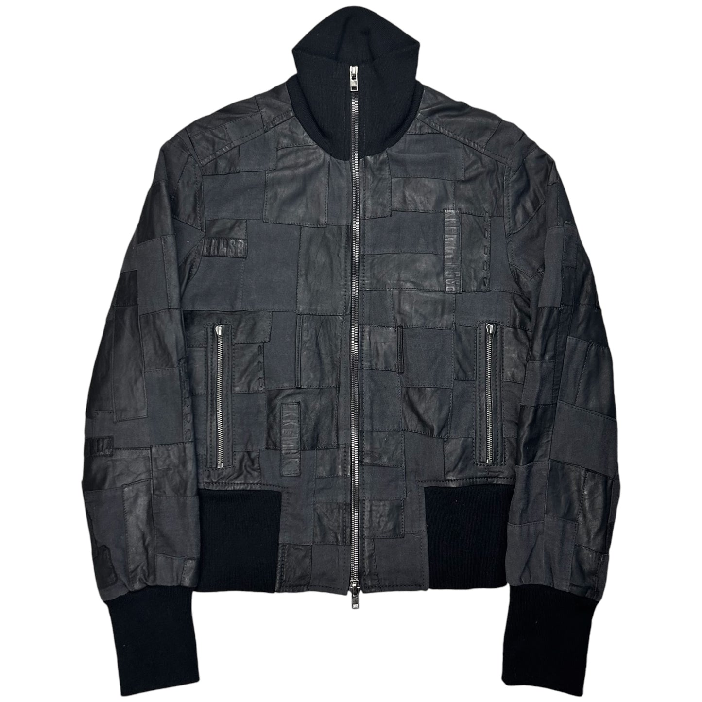 Dirk Bikkembergs Patchwork Leather Flight Jacket