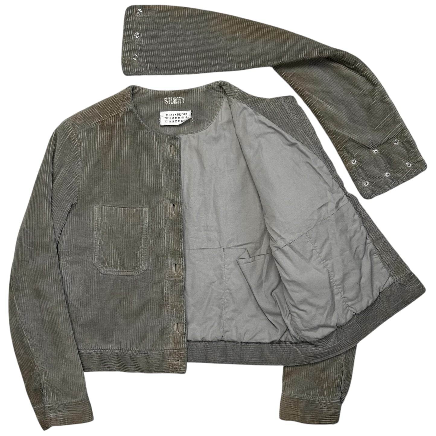 Maison Martin Margiela Detachable Collar Scarf Corduroy Bomber Jacket - AW01