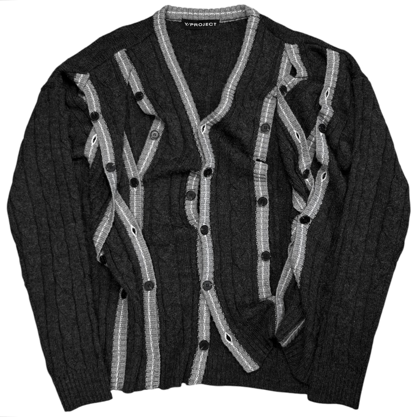 Y/Project Multi Button Stripe Knit Cardigan - SS23