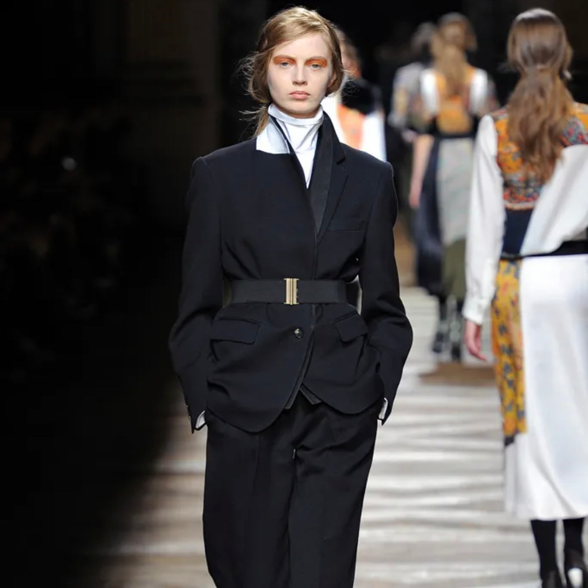 Dries Van Noten Belted Double Lapel Wool Blazer - AW12