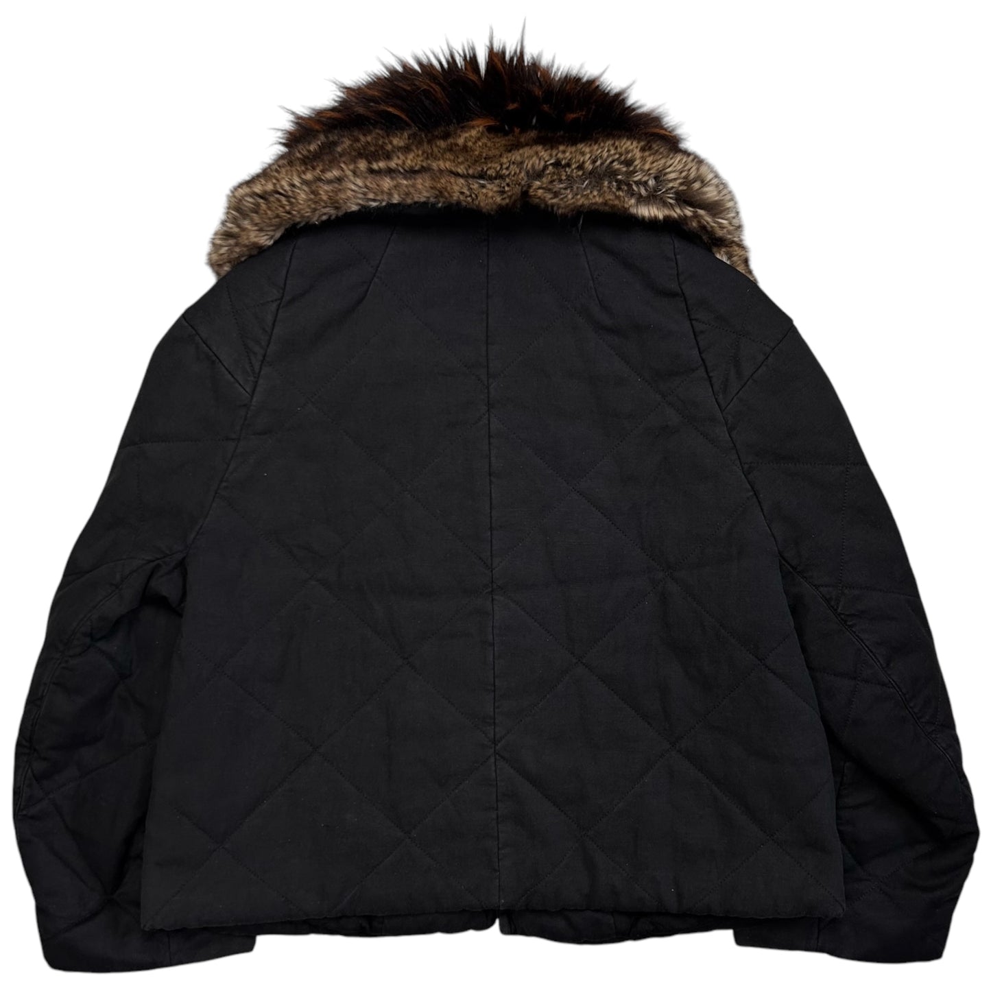 Dries Van Noten Quilted Fur Collar Bomber Jacket - AW11