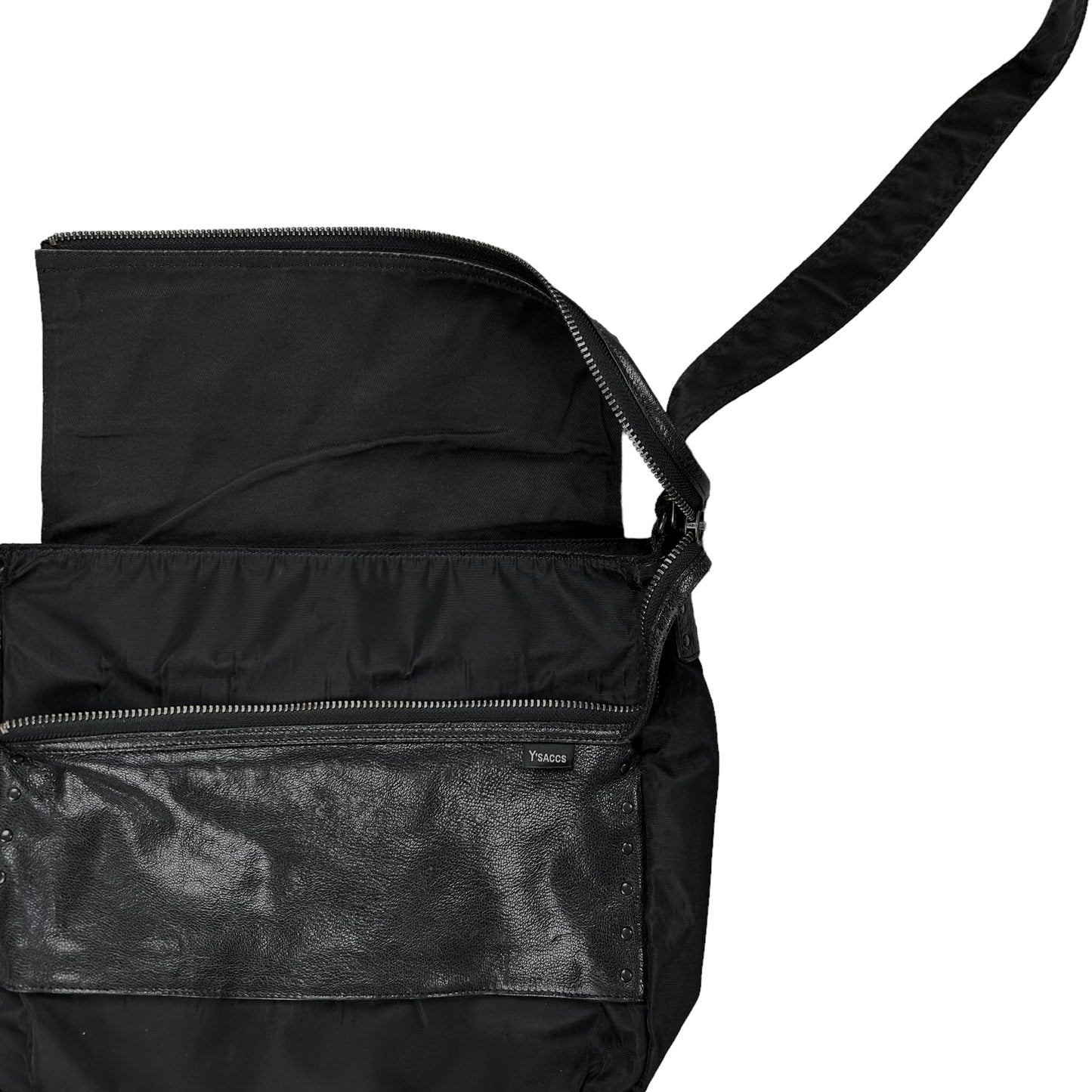 Y’Saccs Yohji Yamamoto Leather Flap Messenger Bag