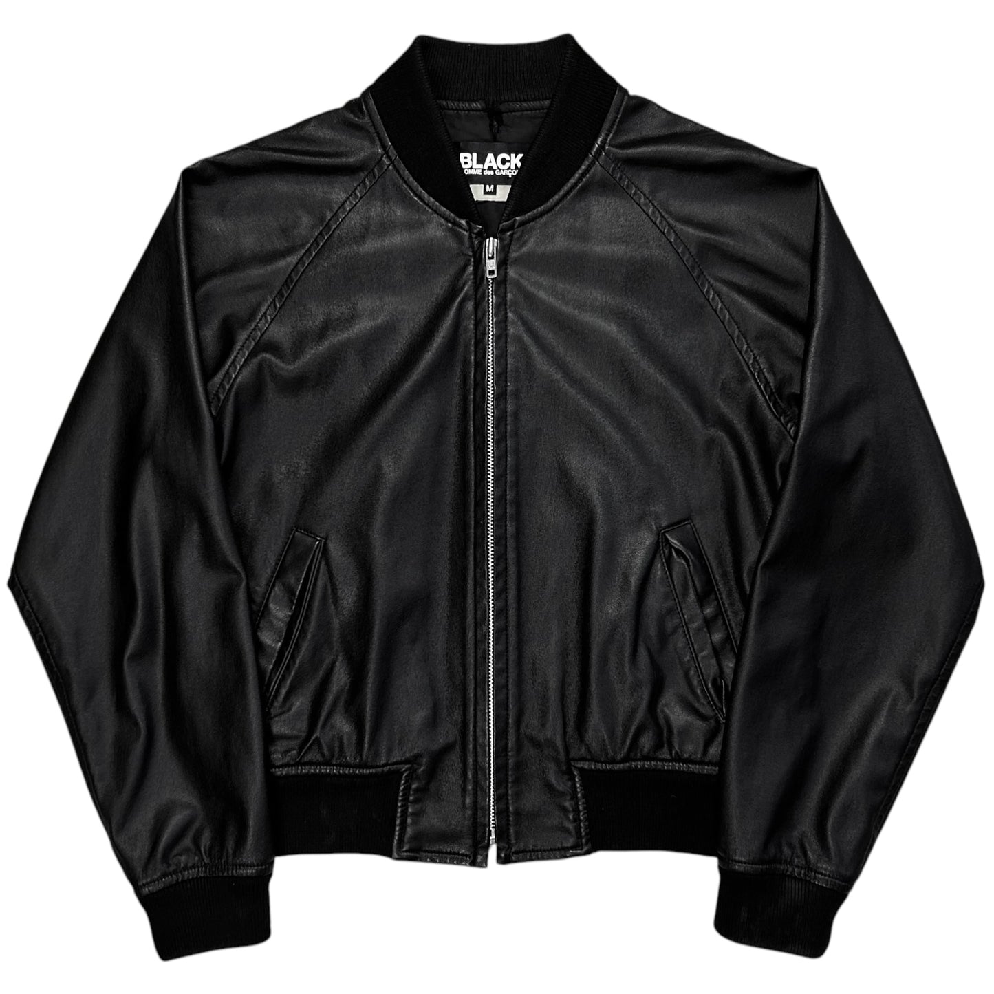 Comme des Garcons BLACK Cropped Synthetic Leather Bomber Jacket - AW11