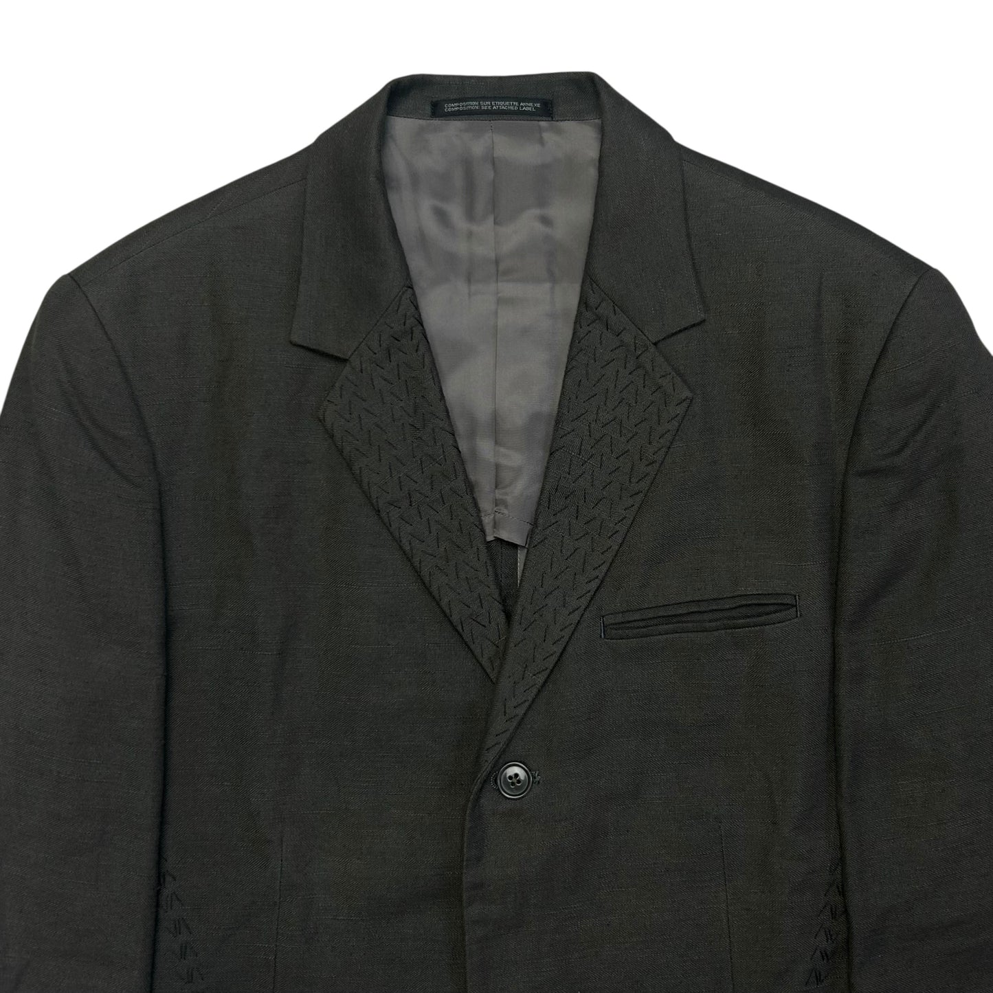 Y‘s by Yohji Yamamoto Staple Embroidery Hemp Blazer - SS99