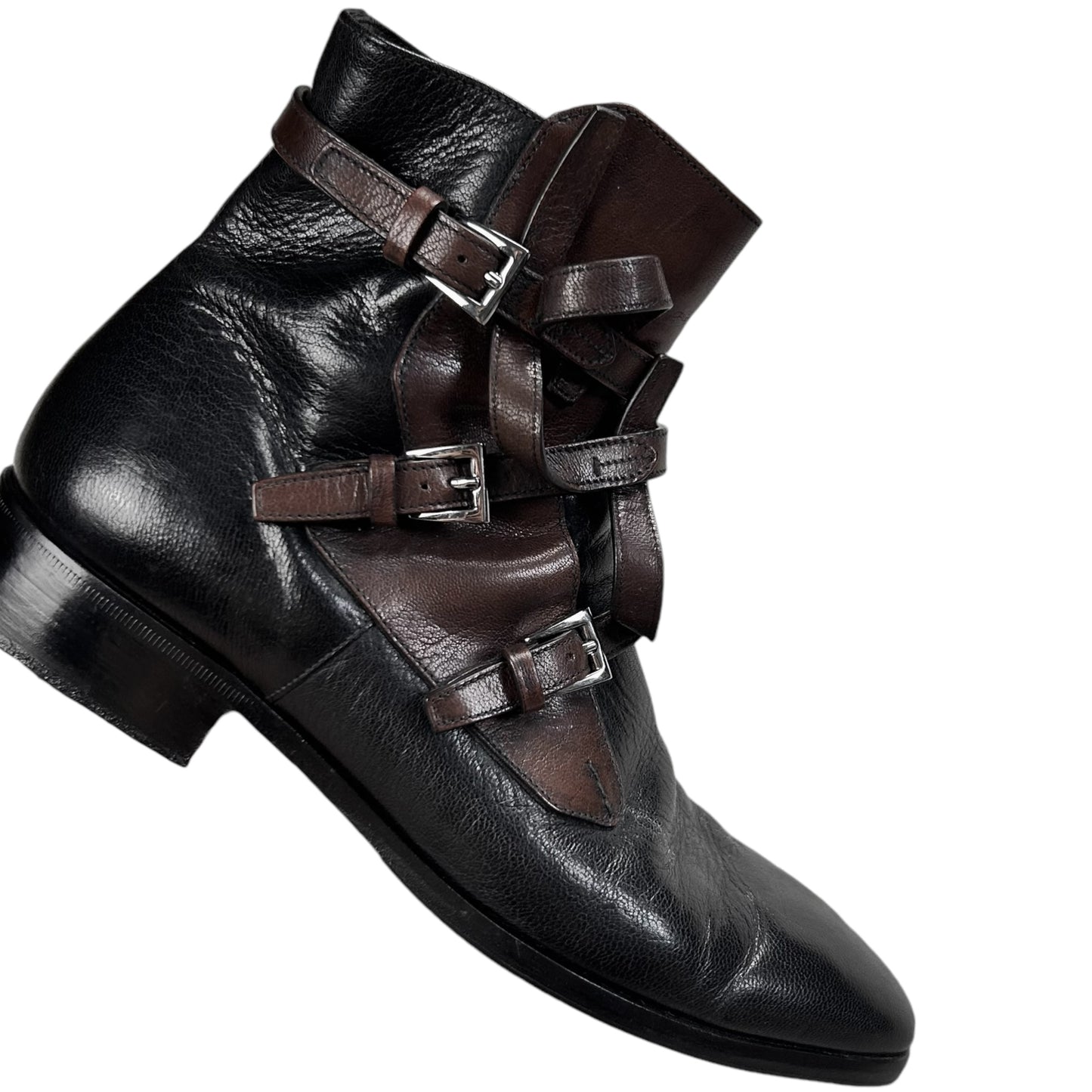 Prada Belted Two Tone Square Boots - AW14