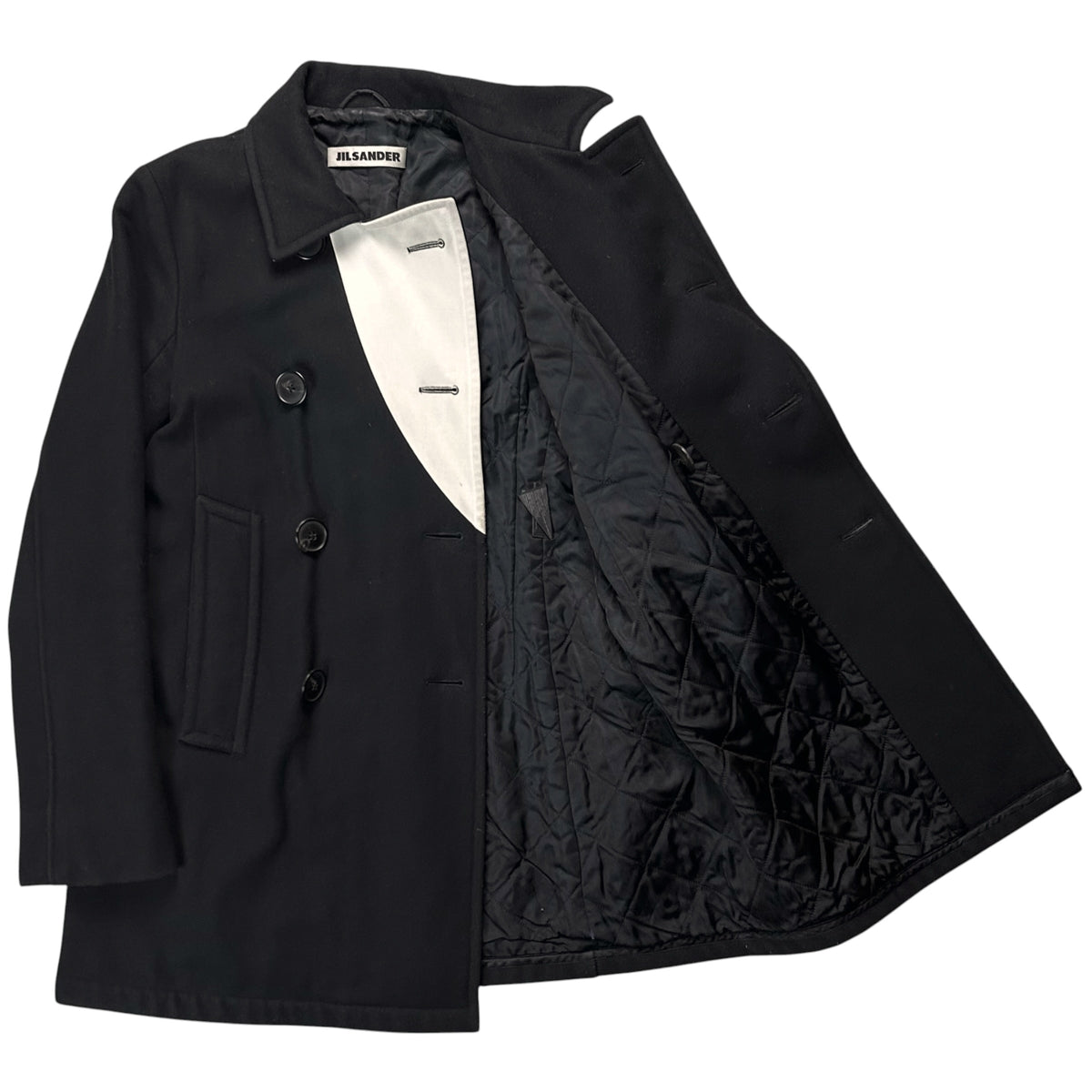 Jil Sander Contrast Collar Cashmere Coat - 90s