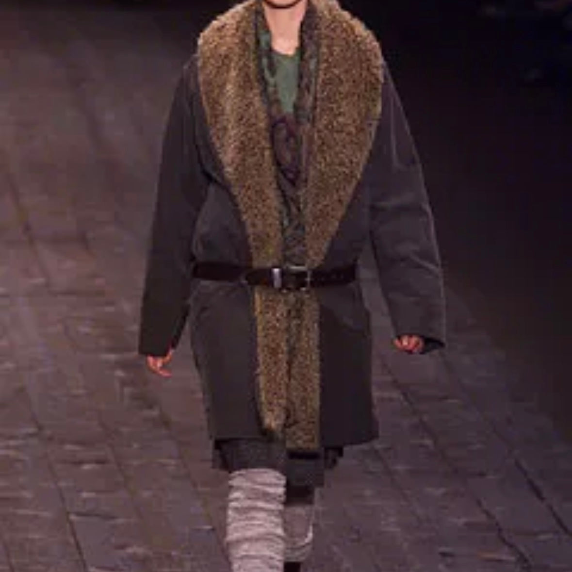 Dries Van Noten Sherpa Collar Coat - AW02