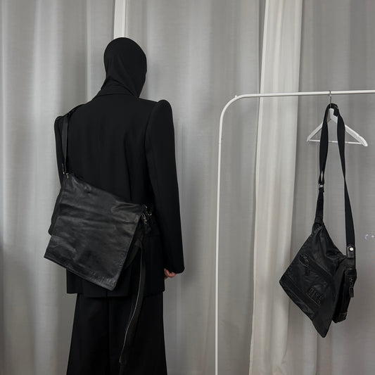 Y’Saccs Yohji Yamamoto Leather Strapped Flap Bag