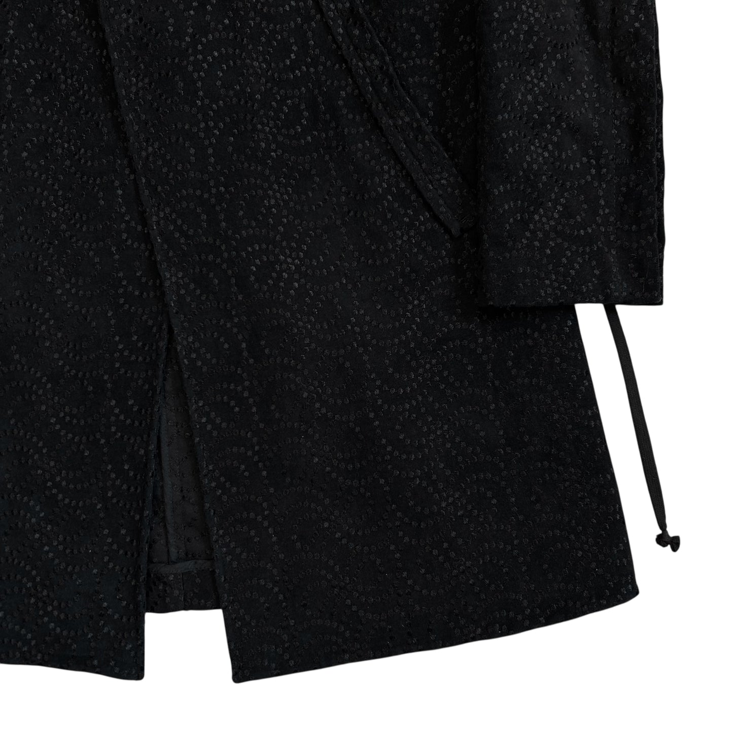 Ann Demeulemeester Embroidered Black Precision Coat - AW14