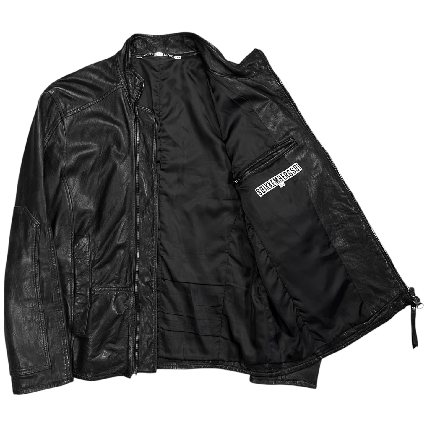 Dirk Bikkembergs Skewed Multi Zip Leather Racer Jacket