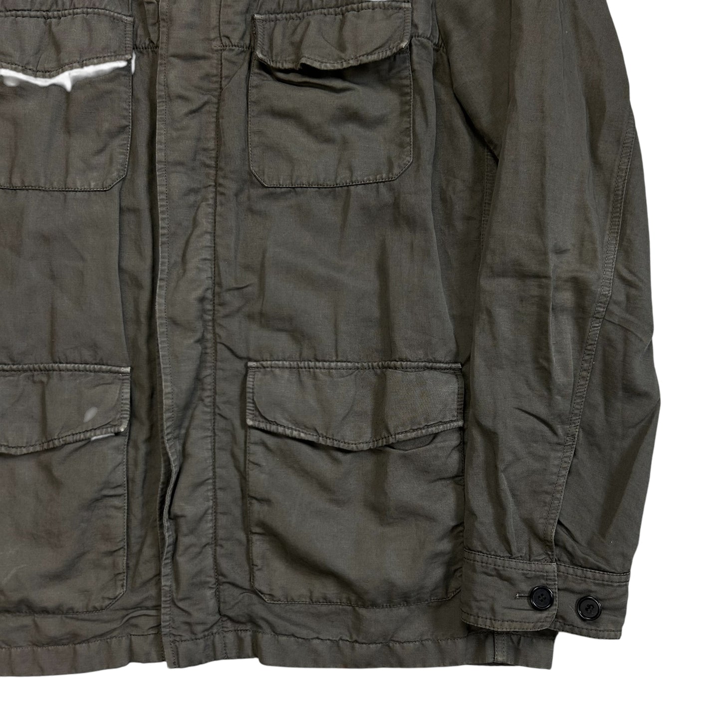 Prada Leather Panelled Field Jacket
