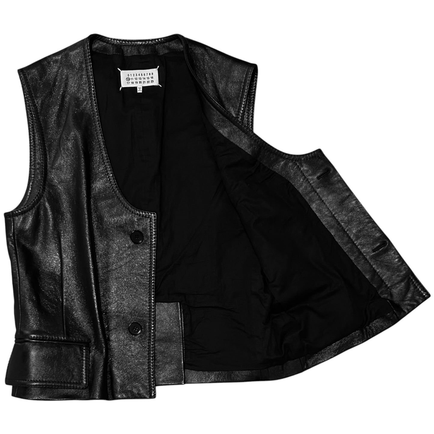 Maison Margiela Cropped Scoop Leather Vest - SS16