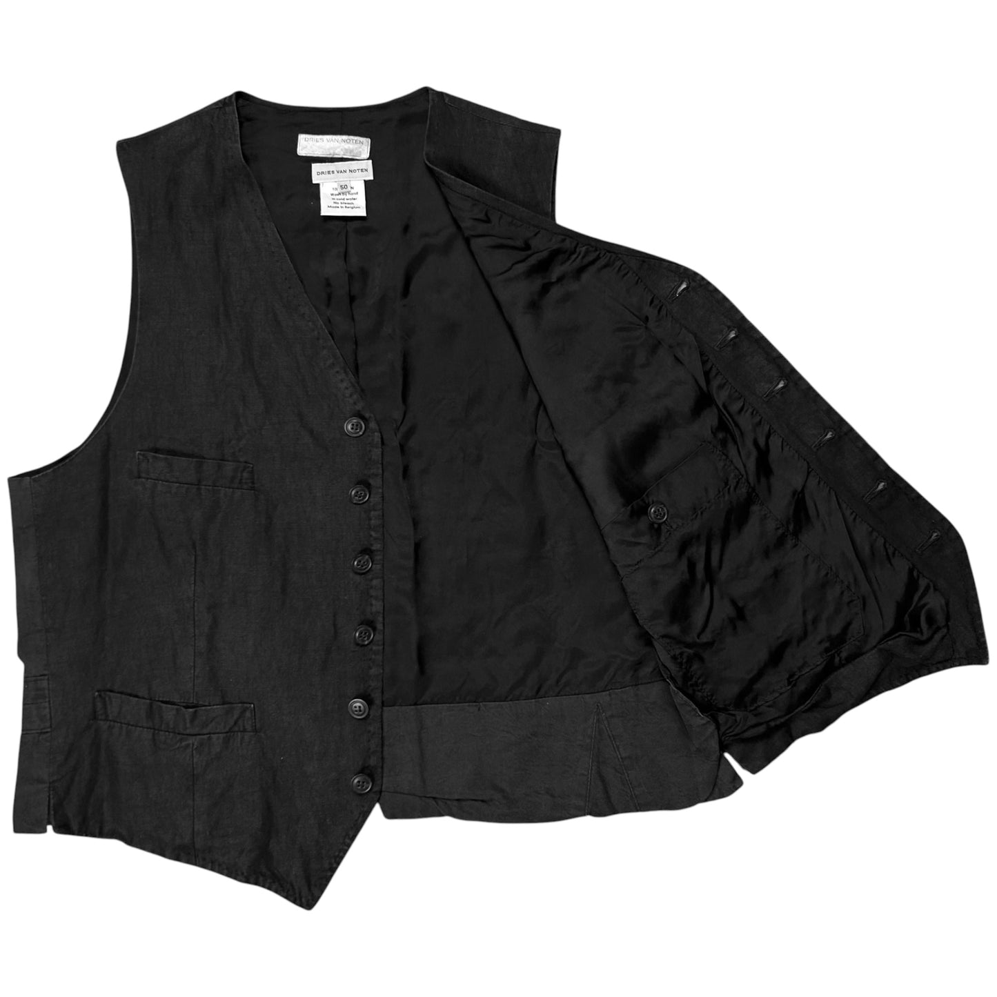 Dries Van Noten Overdyed Linen Waistcoat - 90s