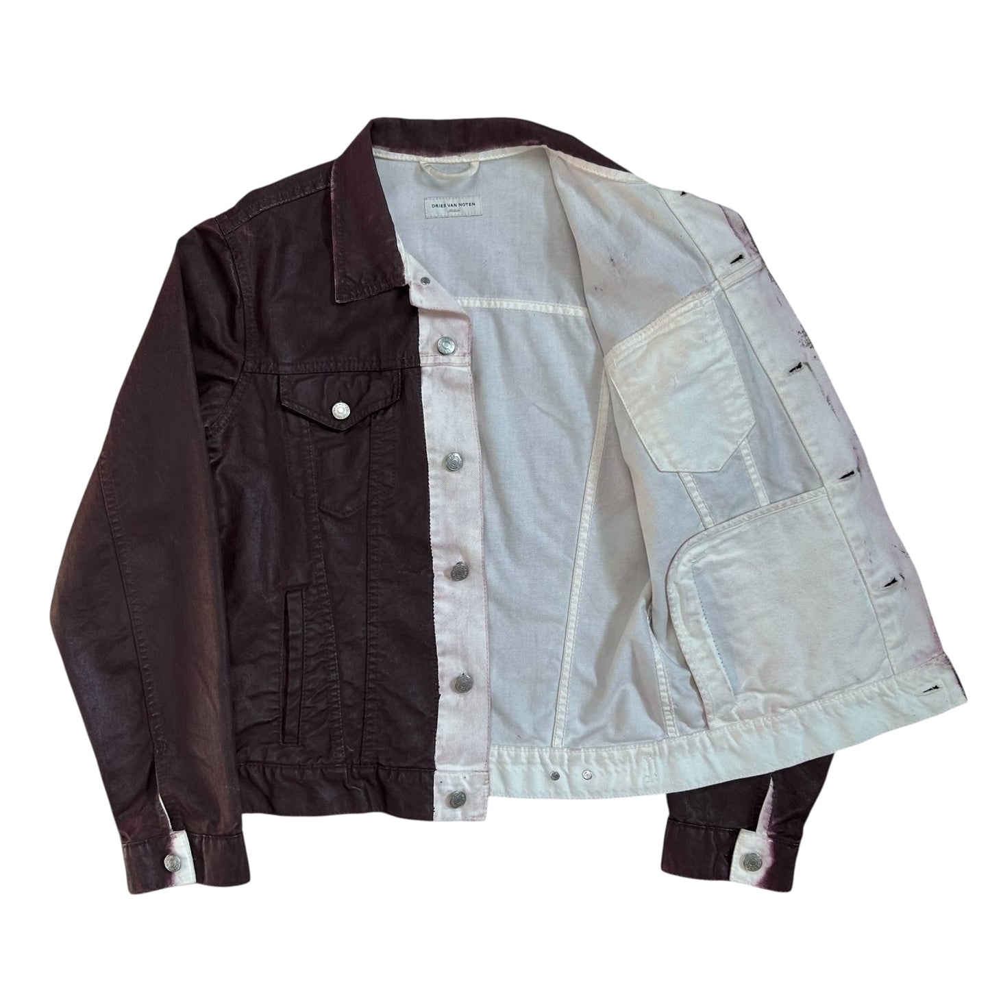 Dries Van Noten Waxed Over Dye Trucker Jacket - AW14