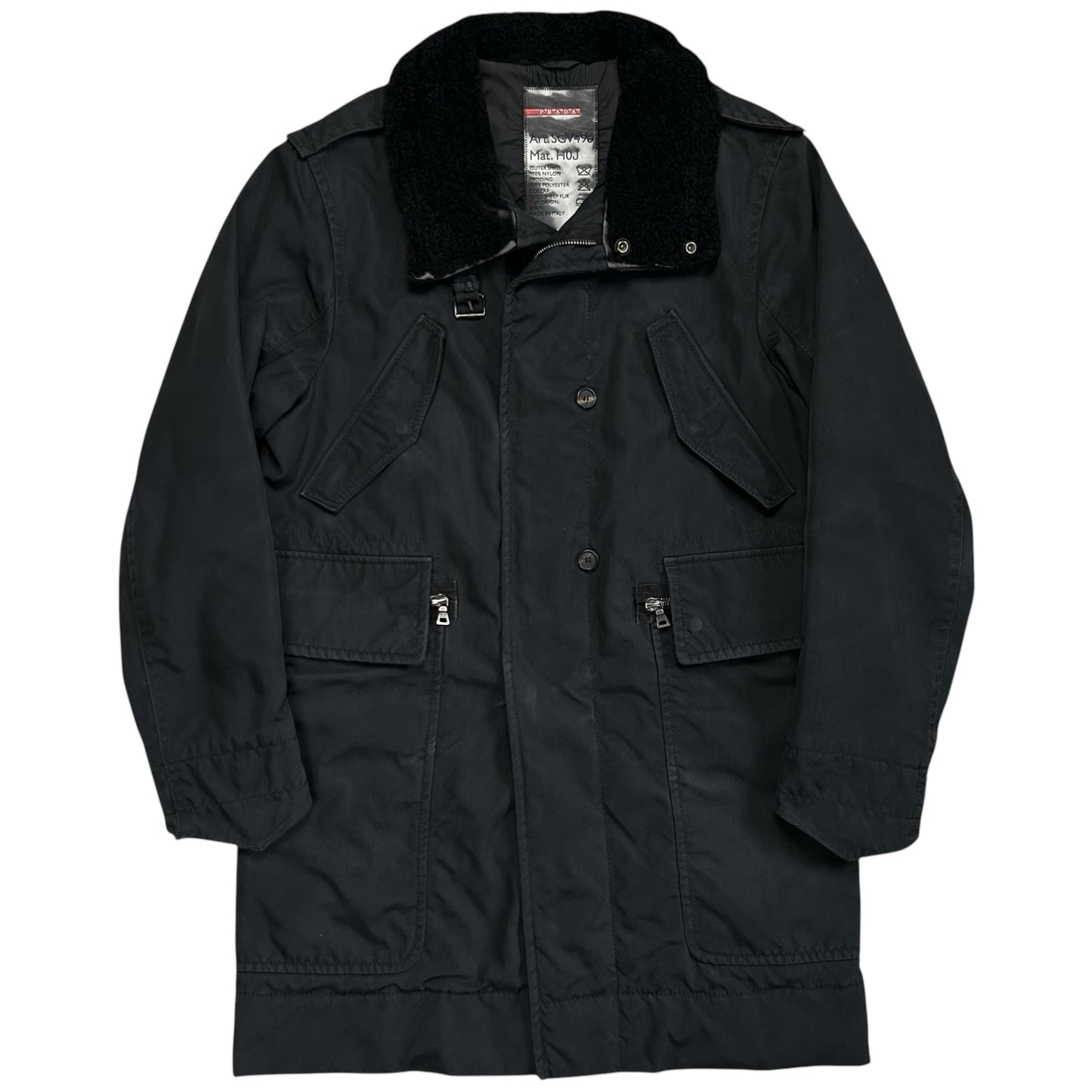 Prada Sheep Fur Collar Parka
