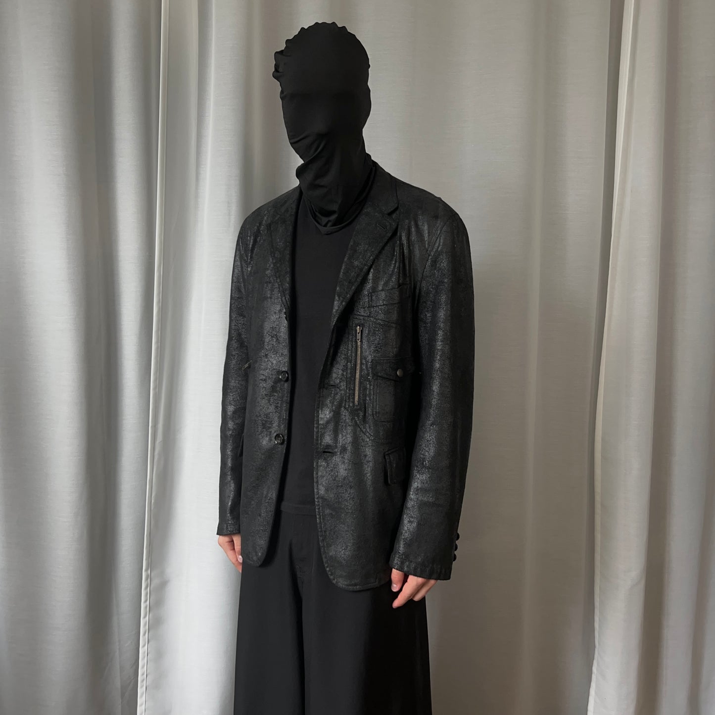 Comme des Garçons Homme Blister Coated Utility Zip Blazer - AW05