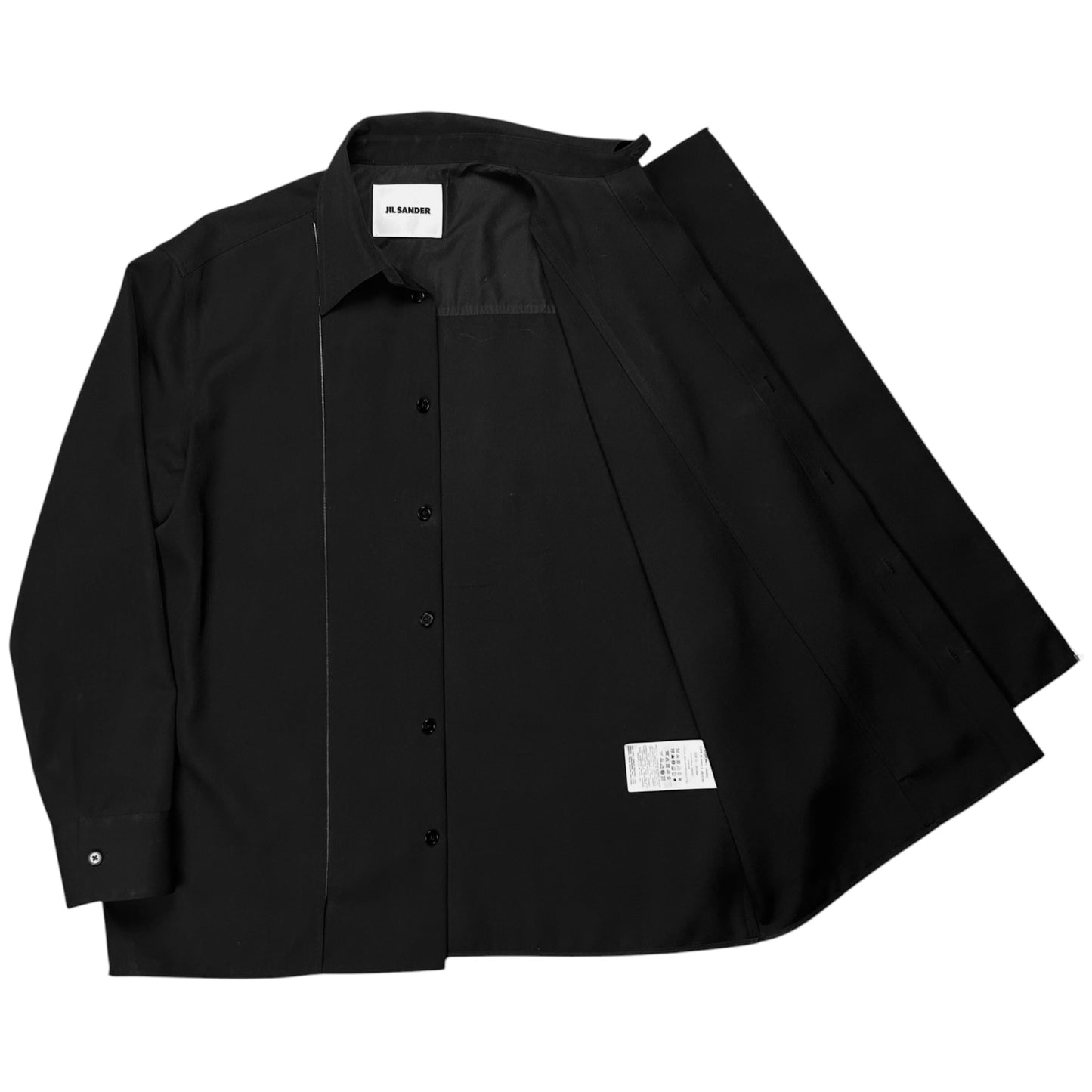 Jil Sander Asymmetric Zip Gabardine Shirt - AW22