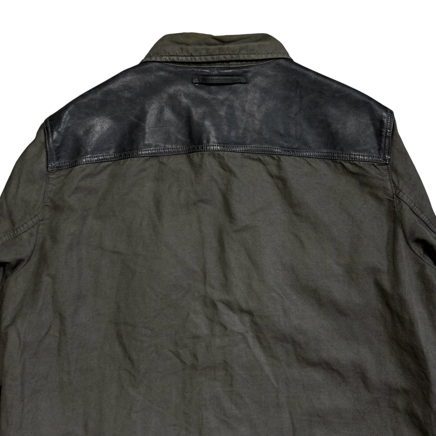 Prada Leather Panelled Field Jacket
